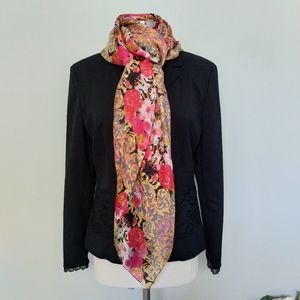 SILK SCARF OVERSIZED Chinoiserie Style